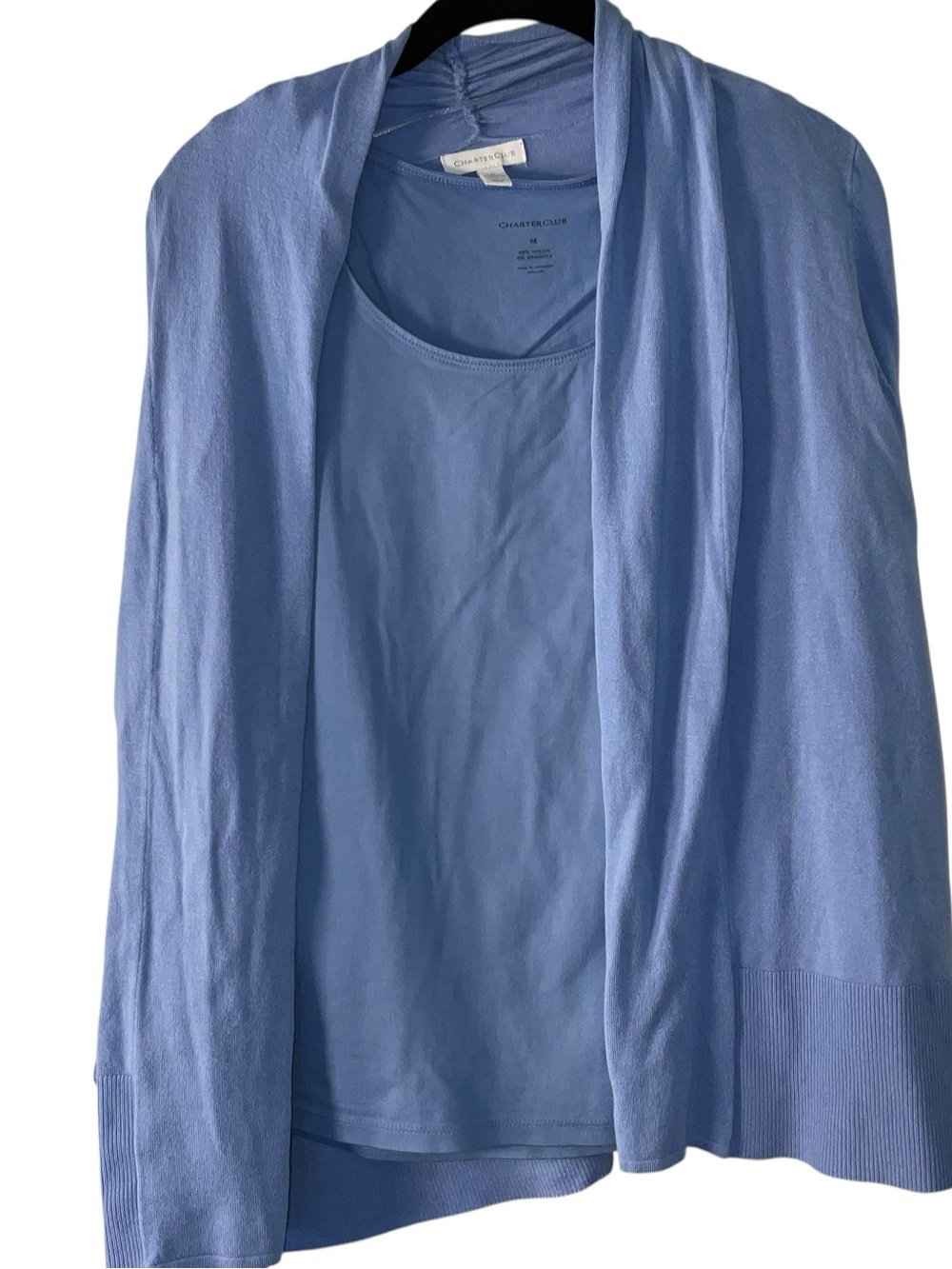 Charter Club Light Blue Tank and Cardigan Layer Set